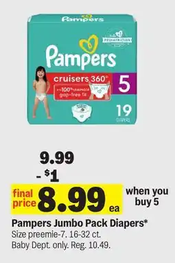 Meijer Pampers Jumbo Pack Diapers offer