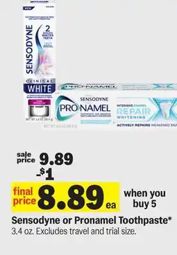 Meijer Sensodyne or Pronomel Toothpaste offer
