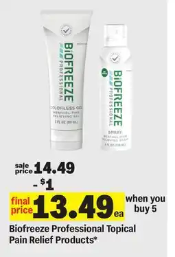 Meijer Biofreeze Professional Topical Pain Relief Products offer