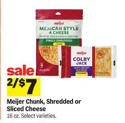 Meijer Meijer Chunk, Shredded or Sliced Cheese offer