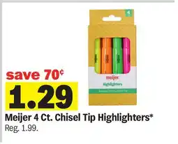 Meijer Meijer 4 Ct. Chisel Tip Highlighters offer
