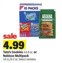 Meijer Tate's Cookies 4.6-8 oz. or Nabisco Multipack 10 ct./.9-2 oz offer