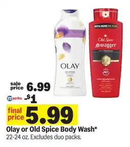 Meijer Olay or Old Spice Body Wash offer