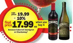 Meijer Bonanza Cabernet Sauvignon or Chardonnay offer