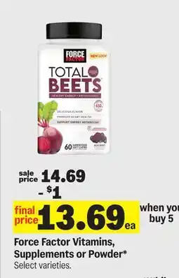 Meijer Force Factor Vitamins, Supplements or Powder offer