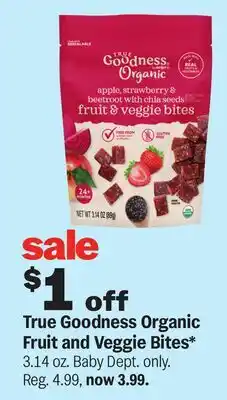 Meijer True Goodness Organic Fruit and Veggie Bites offer