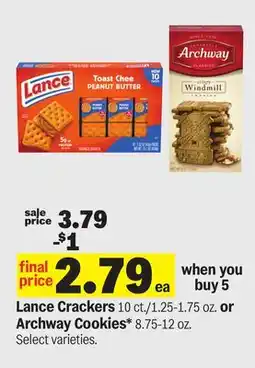 Meijer Lance Crackers 10 ct./1.25-1.75 oz. or Archway Cookies* 8.75-12 oz offer