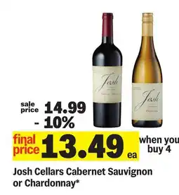 Meijer Josh Cellars Cabernet Sauvignon or Chardonnay offer