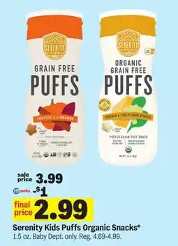 Meijer Serenity Kids Puffs Organic Snacks offer