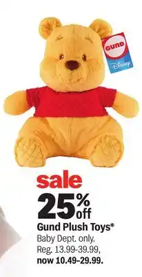 Meijer Gund Plush Toys offer