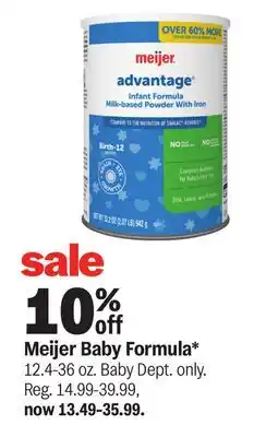 Meijer Meijer Baby Formula offer
