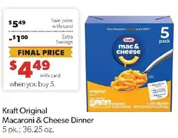 Family Fresh Market Kraft Original Macaroni & Cheese Dinner offer