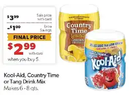 Family Fresh Market Kool-Aid, Country Time or Tang Drink Mix offer