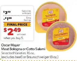 Family Fresh Market Oscar Mayer Meat Bologna or Cotto Salami offer