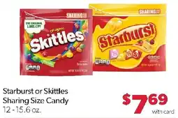 Family Fresh Market Starburst or Skittles Sharing Size Candy offer