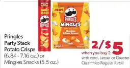 Family Fresh Market Pringles Party Stack Potato Crisps or Mingles Snacks offer
