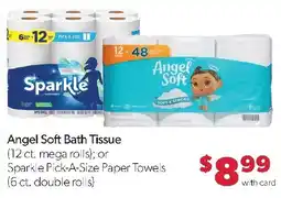 Family Fresh Market Angel Soft Bath Tissue or Sparkle Pick-A-Size Paper Towels offer