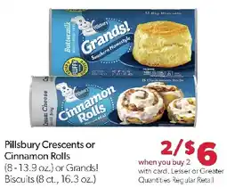 Family Fresh Market Pillsbury crescents or cinnamon rolls or grands! biscuits offer