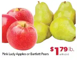 Family Fresh Market Pink Lady Apples or Bartlett Pears offer