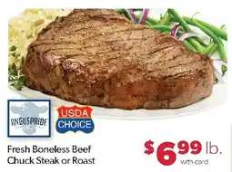 Family Fresh Market Angus Pride Fresh Boneless Beef Chuck Steak or Roast offer