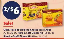 Family Dollar Old El Paso Bold Nacho Cheese Taco Shells offer