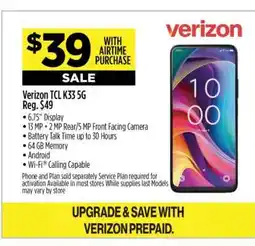 Dollar General Verizon TCL K33 5G offer