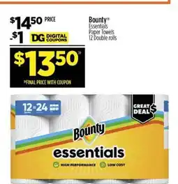 Dollar General Bounty Essentials Paper Towels offer