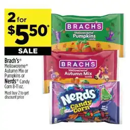 Dollar General Brach’s Mellowcreme Autumn Mix or Pumpkins or Nerds Candy Corn offer