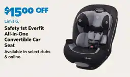 Sam's Club Safety 1st Everfit All-in-One Convertible Car Seat offer