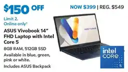 Sam's Club Asus Vivobook 14" Fhd Laptop With Intel Core 5 offer