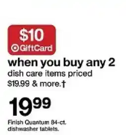 Target Finish Quantum dishwasher tablets offer