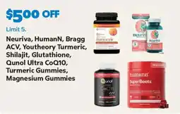 Sam's Club Neuriva, HumanN, Bragg ACV, Youtheory Turmeric, Shilajit, Glutathione, Qunol Ultra CoQ10, Turmeric Gummies, Magnesium Gummies offer