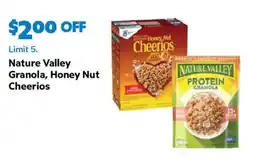 Sam's Club Nature Valley Granola, Honey Nut Cheerios offer