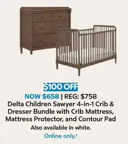 Sam's Club Delta Children Sawyer 4-in-1 Crib & Dresser Bundle offer