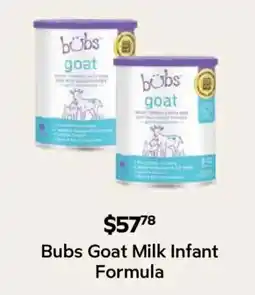 Sam's Club Bubs Goat Milk Infant Formula offer