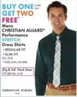 Boscov's Christian Aujard mens performance stretch dress shirts offer