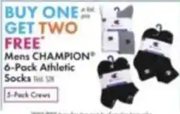 Boscov's Mens Champion 6-Pack Athletic Socks offer
