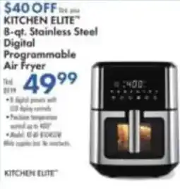 Boscov's Kitchen Elite 8-qt. Stainless Steel Digital Programmable Air Fryer offer