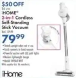 Boscov's iHome 2-in-1 Cordless Self-Standing Stick Vacuum offer