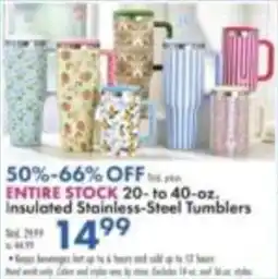 Boscov's Entire Stock Insulated Stainless-Steel Tumblers offer