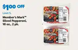 Sam's Club Member's Mark Sliced Pepperoni offer