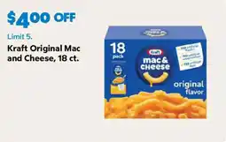Sam's Club Kraft Original Mac and Cheese offer
