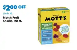 Sam's Club Mott's Fruit Snacks offer