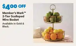 Sam's Club Member's Mark 2-Tier Scalloped Wire Basket offer