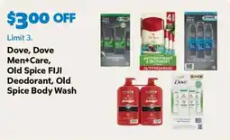 Sam's Club Dove, Dove Men+Care, Old Spice FIJI Deodorant, Old Spice Body Wash offer