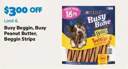 Sam's Club Busy Bone Beggin Peanut Butter Strips offer