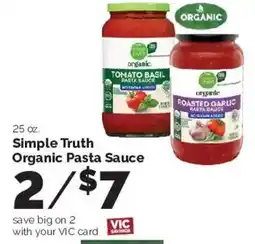 Harris Teeter Simple Truth Organic Pasta Sauce offer