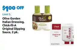 Sam's Club Olive Garden Italian Dressing, Chick-fil-A Original Dipping Sauce offer