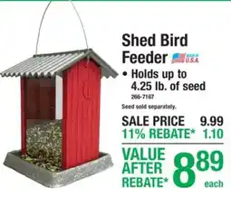 Menards Shed Bird Feeder offer