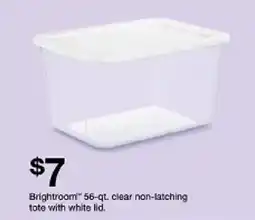 Target Brightroom 56-qt. clear non-latching tote with white lid offer